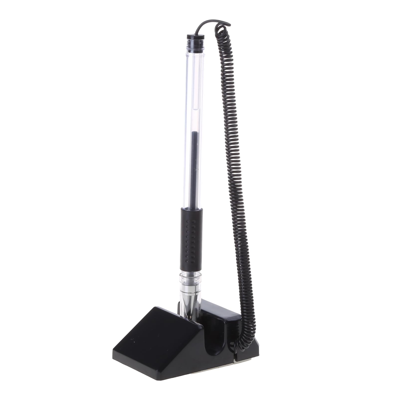 VILLCASE 6 Pezzi Penne Con Catena E Base Autoadesiva Per Scrivania Nero - 10