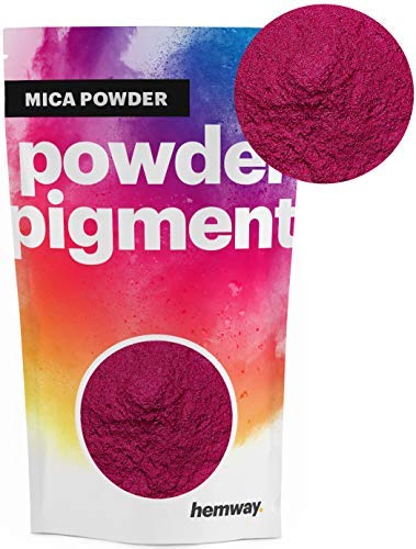 Hemway Mica Colour Powder Pigment - Metallic Cerise Pink | Natural Nanoparticle Pigments | Epoxy Resin & Cosmetic Supplies for Face, Body & Nail Art, Jewellery, Soap, Wax Melts & Bath Bombs | 50g