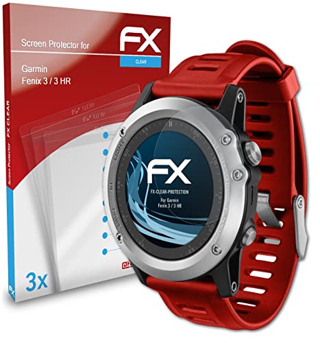 Atfolix Screen Protection Film Compatible With Garmin Fenix 3/3 Hr Screen Protector, Ultra-Clear Fx Protective Film (3X) #TOP2