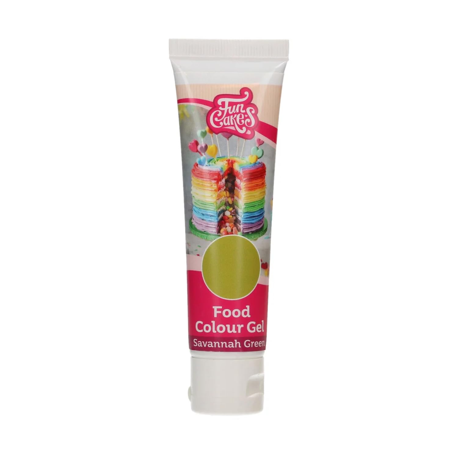 FunCakes Food Colouring Gel Savannah Green, Concentrated Food Dye for Dough, Cream, Fondant, Sugar Paste, Marzipan, Food Coloring Gel, Halal, 30 g