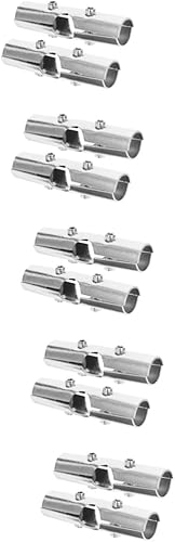 BESTOYARD Juego de 10 juegos de barras de soporte para barra de armario, barras de acero inoxidable, conectores de extremo de tubería inoxidable,