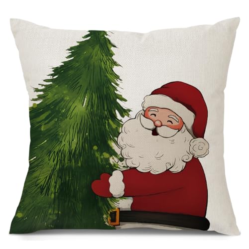 Simpkeely Red Christmas Pillow Covers Set of 4, Festive Farmhouse Christmas Decor - Image 2