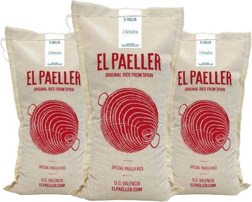 El PAELLER - Arroz J. Sendra D.O. Valencia | Máxima Absorción de Sabor para Paellas y Arroces Melosos | Pack de 3 uds. de 1 kg