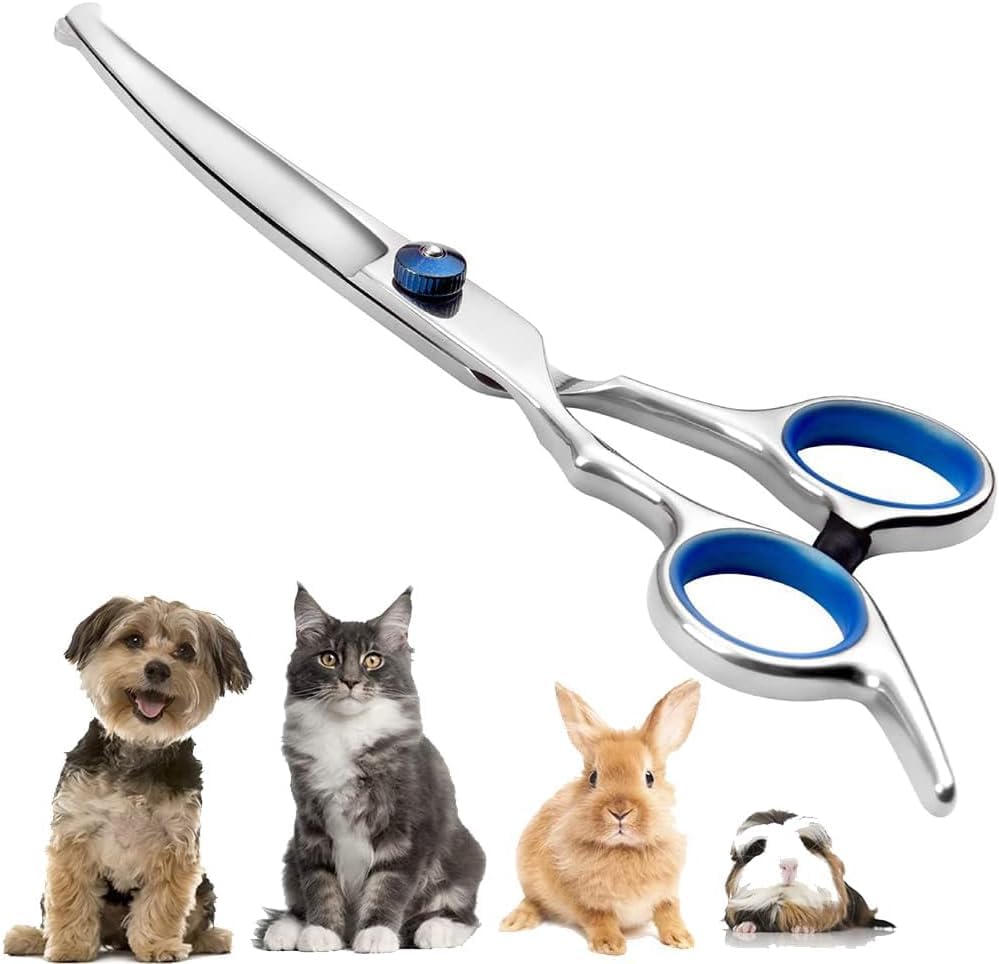 “6.5”Curved Dog Grooming Scissors with Safety Round Tips – Professional Pet Hair Cutting Shears for Dogs & Cats, Stainless Steel Pet Grooming Tool for Home & Salon Use