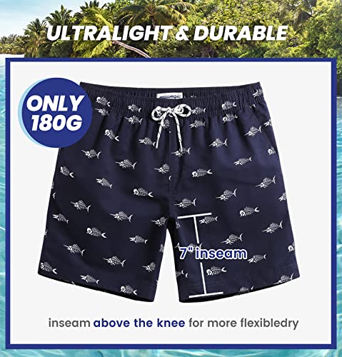 Image of maamgic Mens Slim Fit Swim Shorts Swim Trunks 7 inch Quick Dry Mens Bathing Suits with Mesh Lining