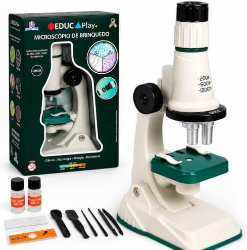 Microscópio Infantil Educativo para Crianças com Lâminas Preparad...