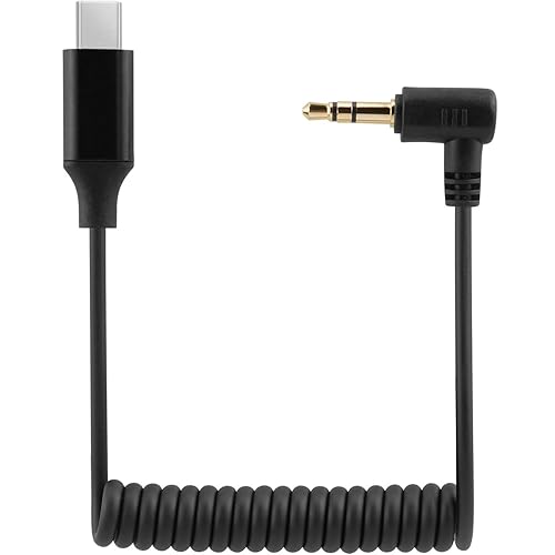 Adaptador de micrófono USB C 0.138 in macho TRS a tipo C VideoMic Dongle Mic Cable, Compatible con teléfonos Android Samsung RODE VideoMicro -
