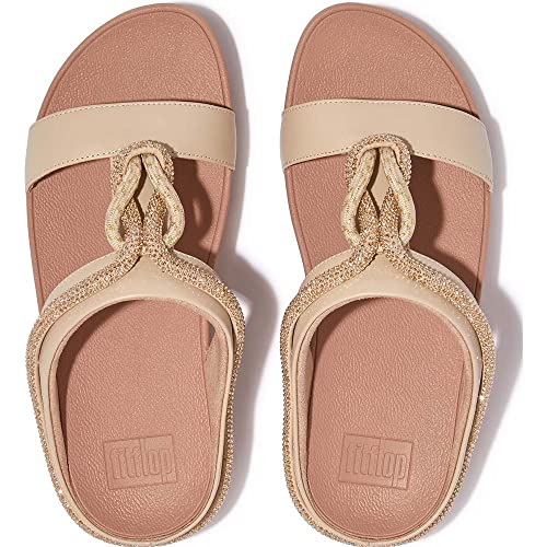 Image of FitFlop Women's Fino Crystal-Cord Leather Toe-Post Sandal