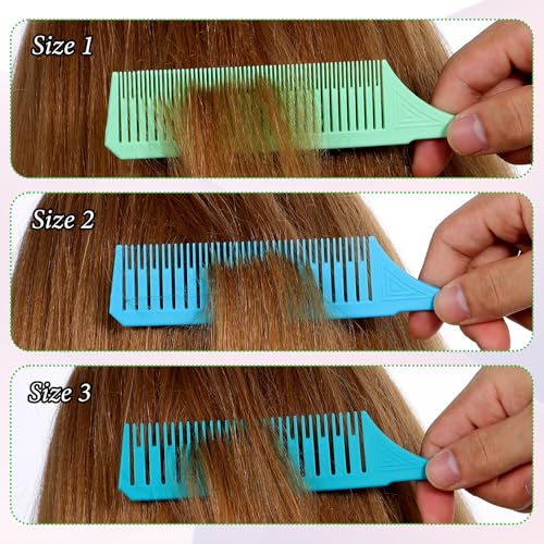 3 Peines para Mechas con Cola de Acero Inoxidable 3 Tamaños miniatura 3