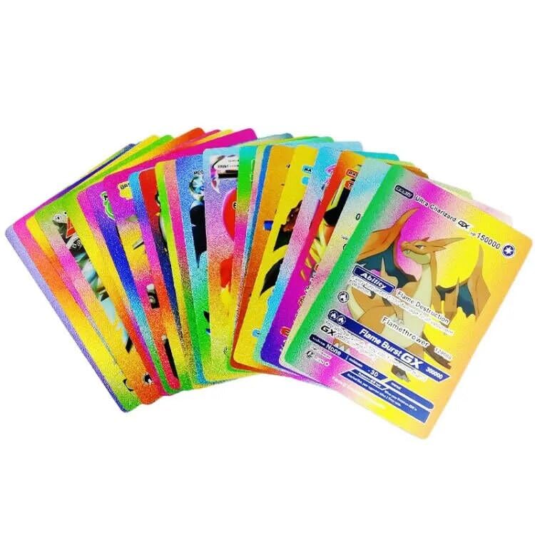 Douer Nuevo 25 Cartas Pok de Lamina con Alto Ataque, Version Español, Material de PVC, Cartas de Colección (Color Brillante) 20 Tarjetas Pokéman holográficas inversas con Purpurina Pokéman Tarjetas inglesas Raras Tarjetas Pokéman inversa Holo Diferentes Tarjetas de Juegos Actuales + protección de envío Heartforcards®