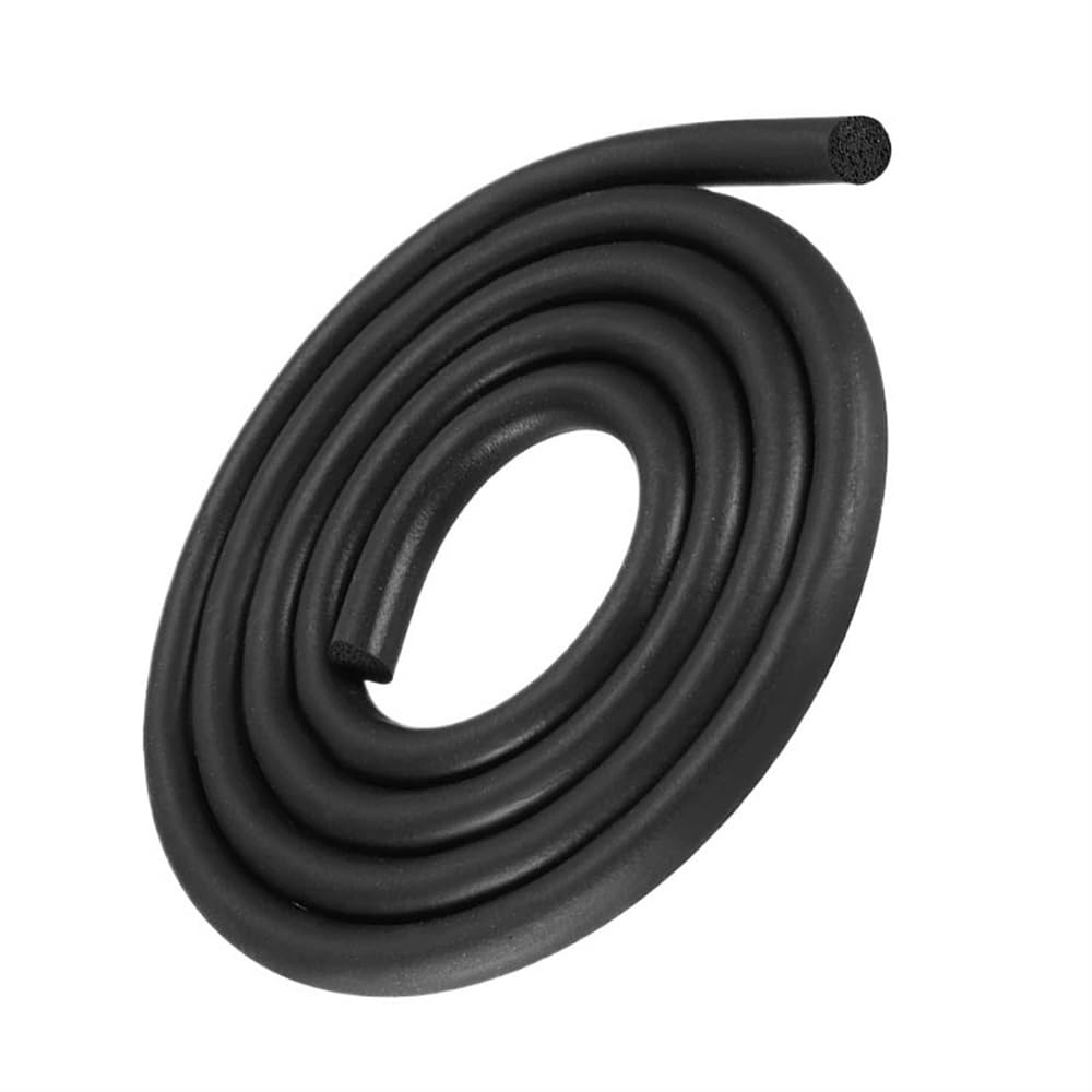 Anyaciy One Color Weather Stripping Seal 2M Foam Rubber Weather Stripping, Diameter 2-20Mm Epdm Round Sealling Strip, Sound Proofing Dust Seals Foamed 1 Piece(7Mm)