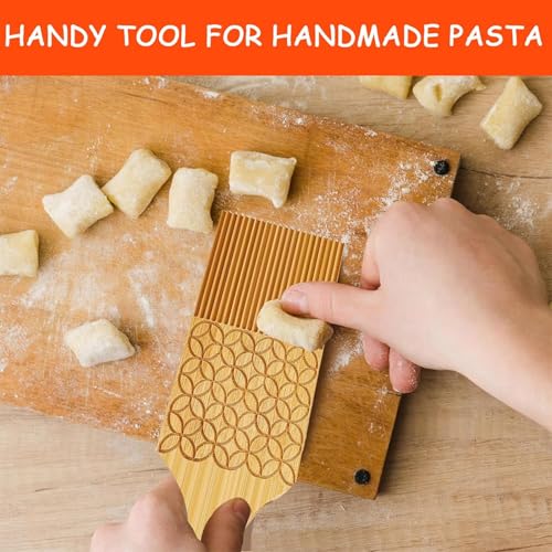 4 Stück Holz Pasta Maker Gnocchi Board Schnell Gnocchi Stripper und Paddel Hausgemachte Pasta Garganelli Spaghetti Maker Werkzeug für Pasta Maker Küche Geschenkideen