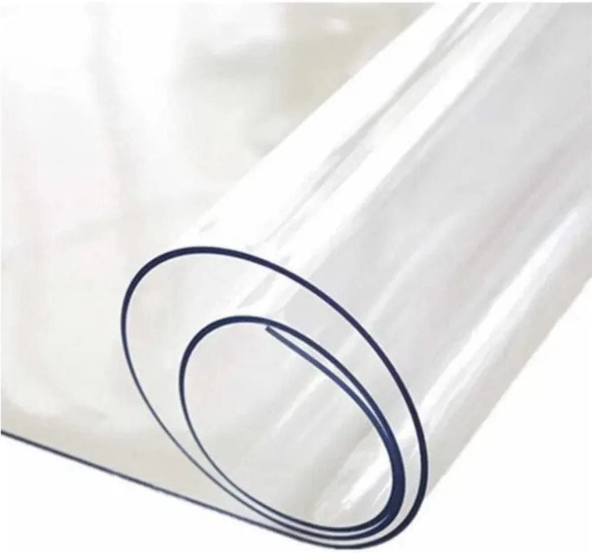 Nappe en plastique rectangulaire transparente en PVC couvre table pour cuisine 90x160 cm toile cirée imperméable