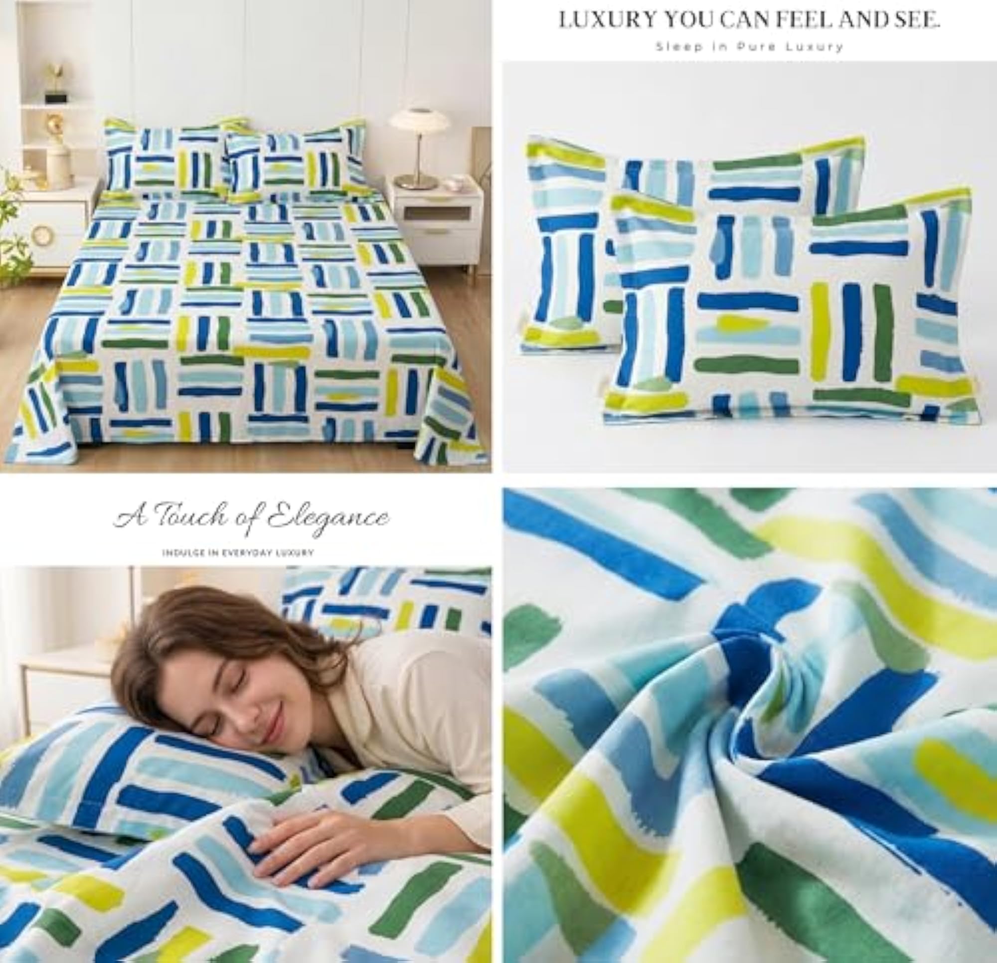 Cotton Feel Double Bedsheet Pack of 15 with 30 Pillow Covers