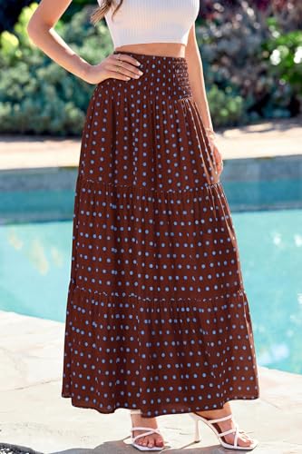 Image of CFLONGE Summer Maxi Skirts for Women 2026 Trendy Floral A Line Boho Skirt