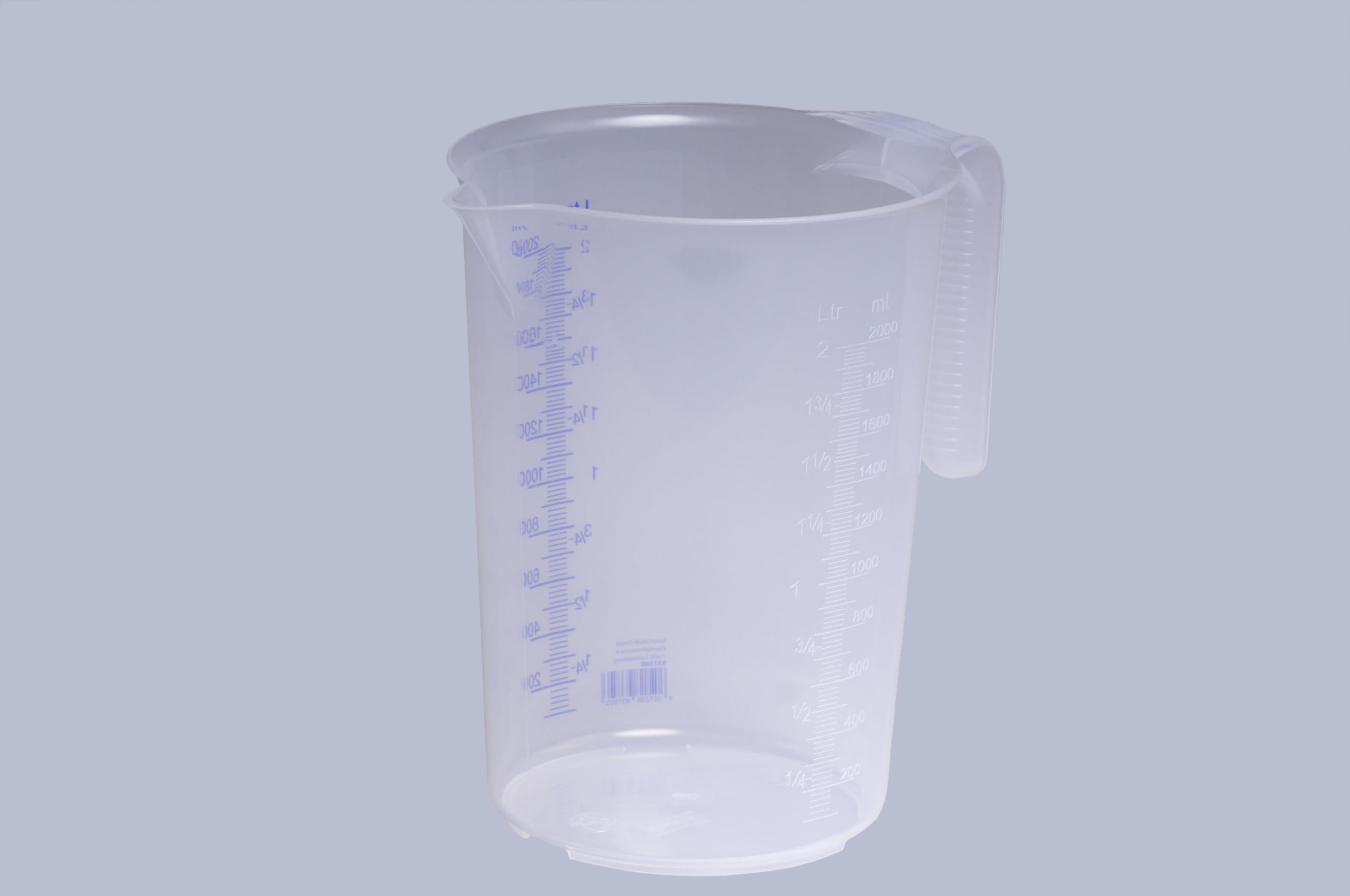 hünersdorff Caraffa graduata da 2.000 ml, PP, 2 scale Manico aperto, trasparente, impilabile