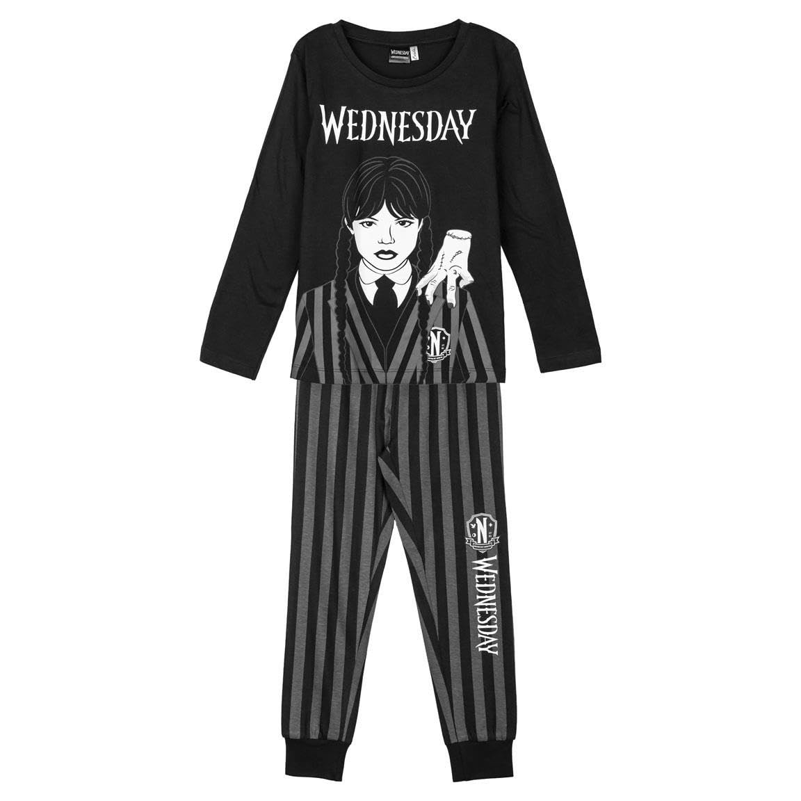 Cerdá Life's Little Moments Unisex Dark Grey Largo Children's Pyjamas Single Jersey By Wednesday Diseño Exclusivo, Cómodo Y Suave Pyjamas Set, 12 Years