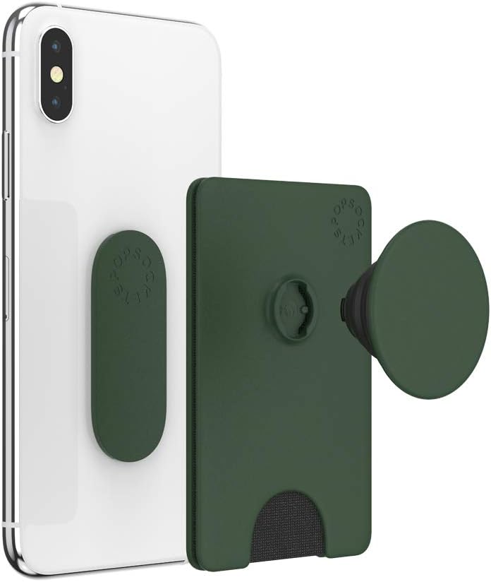 Onе-Dау Sаlе: Uр tо 50% оƒƒ PopSockets PopWallet+ with Swappable PopTop: Phone Grip, Phone Stand, and Wallet for Cards, Removable, Moss Green