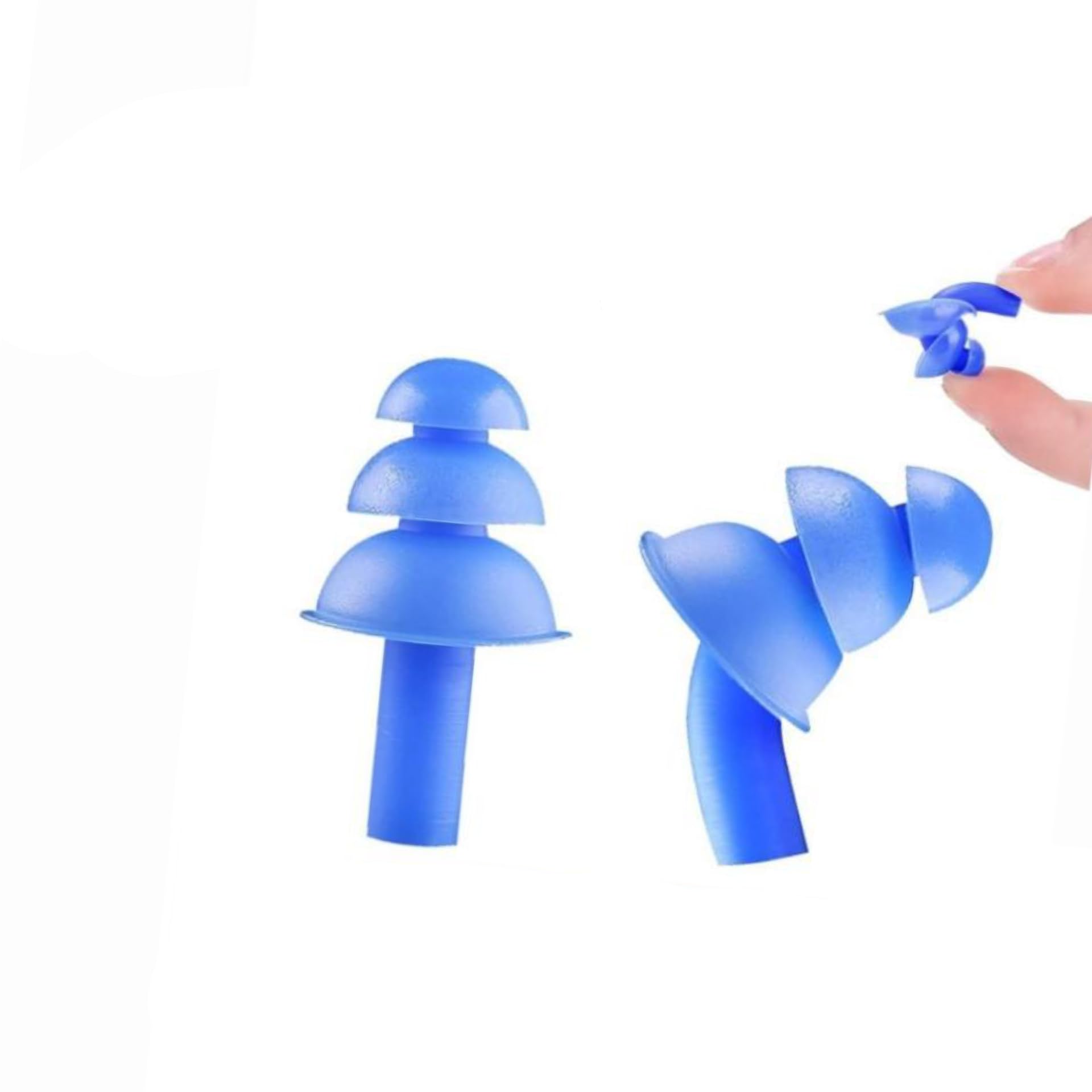 Silicone Swimming Ear Plugs, Soft Reusable Noise Reduction, Blue-picture-22