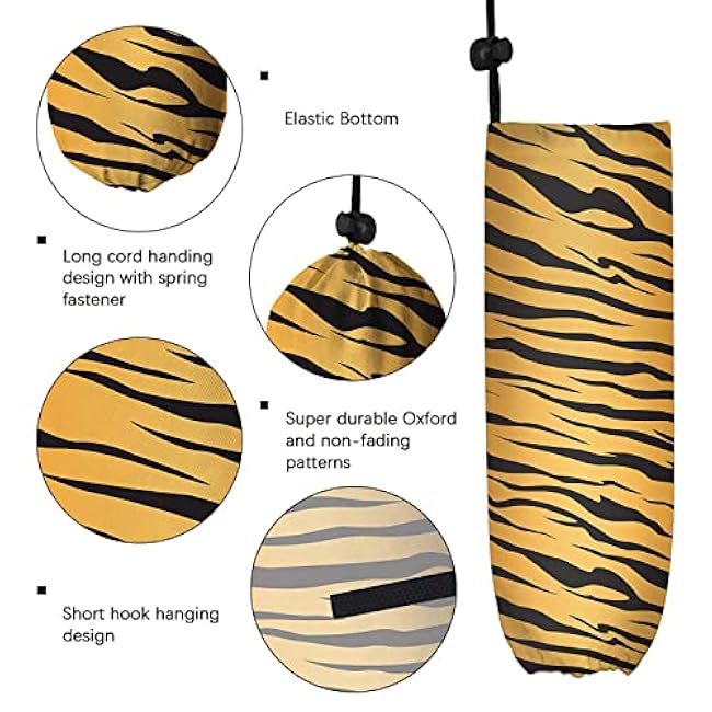 Cute Plastic Bag Holder,Tiger Stripe,Grocery Bags Dispenser,Shopping Bag Organizer,Gifts for Kitchen Decor