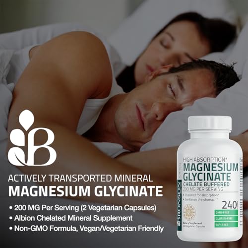 Bronson Magnesium Glycinate 200mg, 120 Vegetarian Capsules — view 3