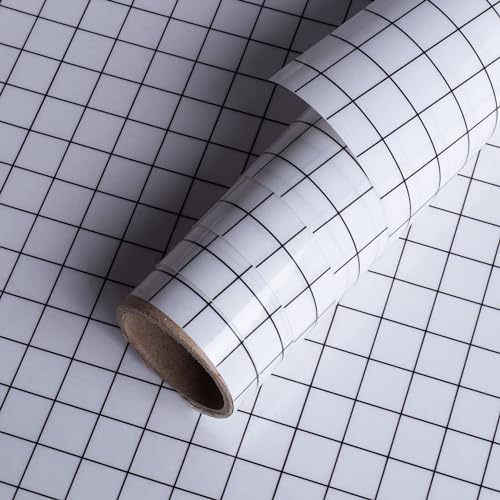 Image of Itsy Bitsy Transfer Film Strong Pet Black Grid 12inch x 2ft 1 Roll | for Home Kitchen Countertop, Cabinet Furniture, Oil Proof, Table Top, Wall, Car Wrap Sheet, Wallpaper, Waterproof Vehicle Sticker