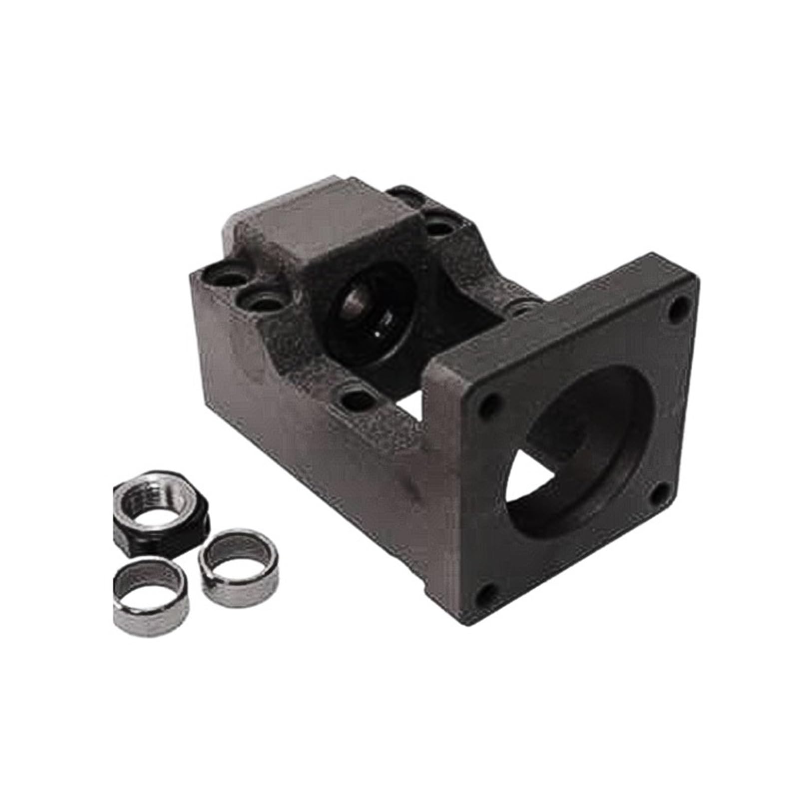 Metal Ball Screw nut end Processing Motor Support Base C5 C7 Black Cast Iron HM20 HM25 HM30 Ball Screw Integrated Seat Suitable for Nema32/34/42/52 Motors(HM20-86-C5)