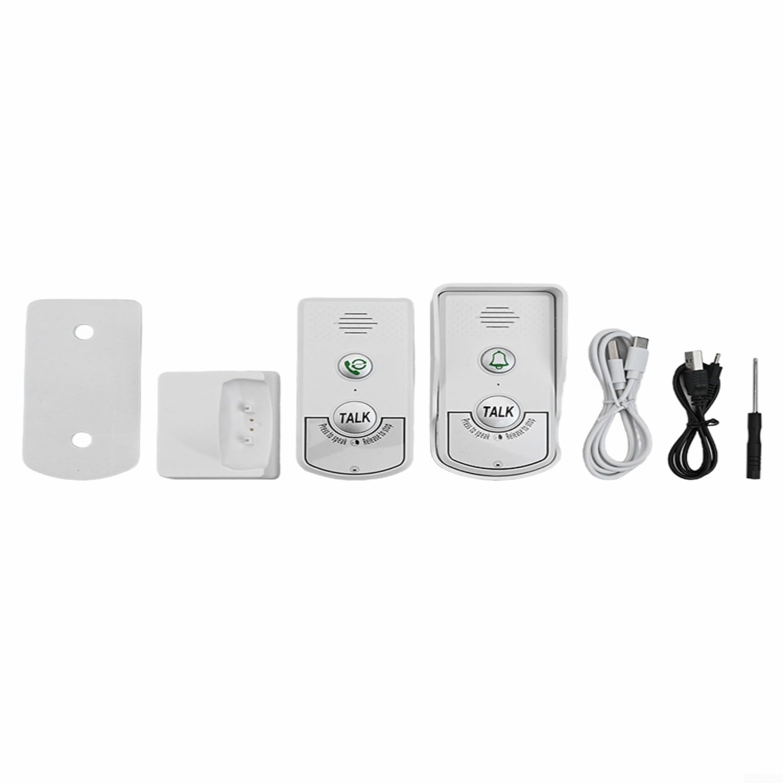 Sonnette sans fil longue portée, sonnette sans fil intelligente, portée de 1000 m, audio bidirectionnel étanche, système d'interphone de sécurité à domicile longue distance (blanc)