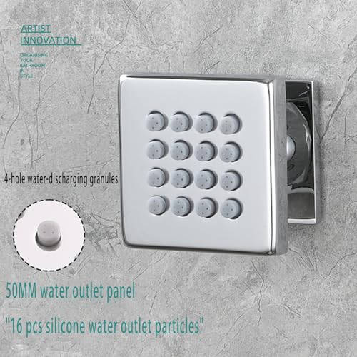 Pommeau de douche carré en laiton mural orientable