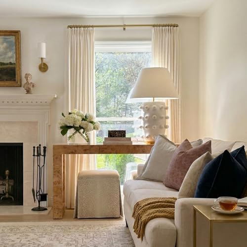 Image of TWOPAGES Burnished Brass French Return Curtain Rod 28 to 48 Inch