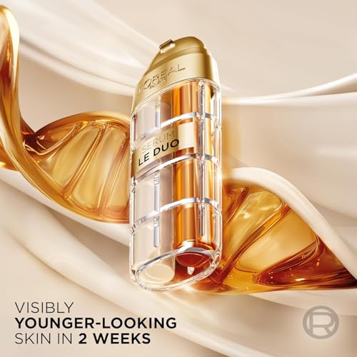 Image of L'Oreal Paris Age Perfect Serum Le Duo, Brightening, Firming and Anti-Aging Serum for Face with Collagen Peptide, Niacinamide, Vitamin C and B3, 1 fl oz + Sample