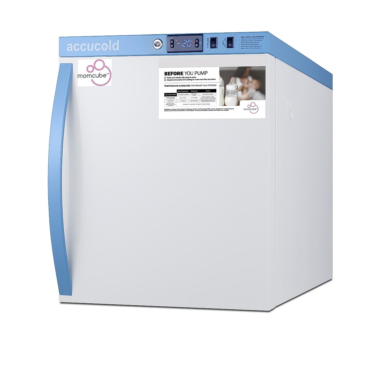 Accucold Afz1pvmc Momcube Breast Milk Storage Freezer, 1.4 Cu.Ft, Open Door Alarm, Adjustable Temperature (Rhd) on Fridge.com - View 3