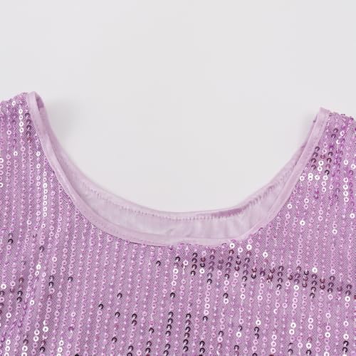 Image of Noomelfish Girls Sequin Tank Tops Sparkly Glitter Dance Sleeveless Shirt (5-12 Years)