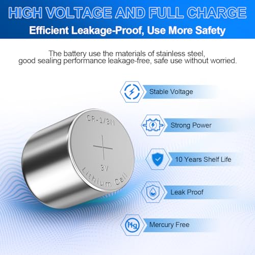 CR1/3N DL1/3N Lithium Batterien, 3V 170mAh CR1/3N Batterie, für CR11108 2L76 K58L, elektronische Halsbänder für Haustiere, Laservisiere, Sportelektronik, Smart Home Geräte etc(8-PCS)