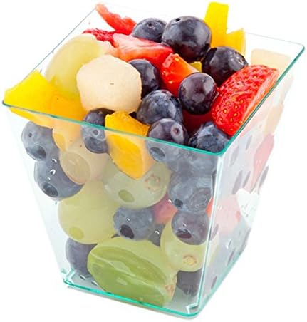 Restaurantware 8 Ounce Large Kova Cups 20 Disposable Dessert Tumbler - Lids Sold Separately Sturdy Seagreen Plastic Appetizer Cups For Mousse Layered Cakes At Catered Events