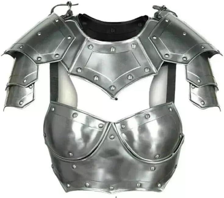 Generic Medieval 18GA Steel Knight Queen Lady Woman Half Body Armor Suit, Standard, Silver