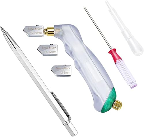 NewShark Cortador de vidrio con empuñadura de pistola (0.079-0.787 pulgadas), agarre ergonómico, herramientas de corte de vidrio de carburo de
