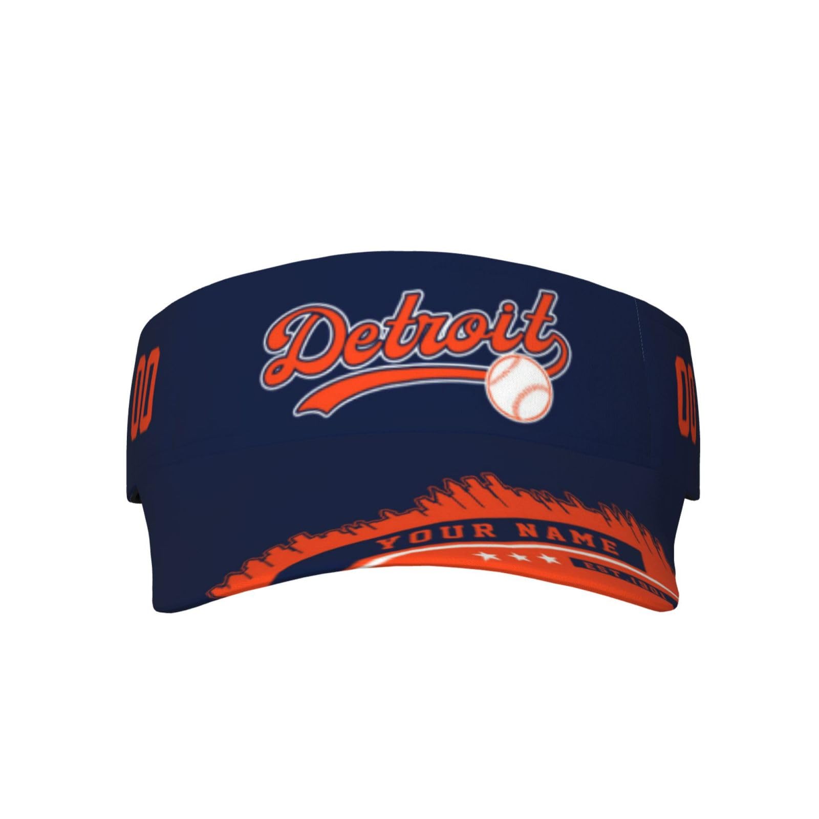 Custom Detroit Visor Hat for Men Women Personalized Custom Baseball Hat Adjustable Fit Visor Cap Sun Visor Golf Hat