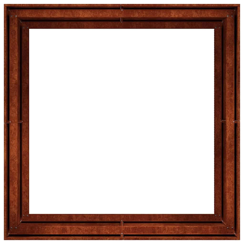 Blumenkasten, rostend, 100 x 100 x 80 cm, Corten-Stahl, robust und langlebig, für Gemüse, Kräuter und Garten
