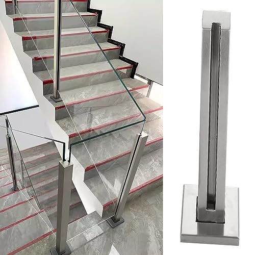 Postes Barandilla Barandilla De Cristal Para Escaleras, De Barandilla De Piso Balustrade Deck, Interior Exterior Soporte De Acero Inoxidable Para Panel De Barandilla De Seguridad Abrazadera(Color:End