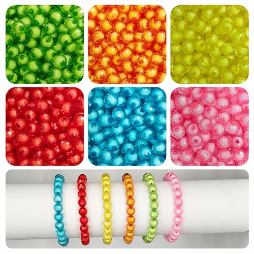 Image of 390 Pcs - Double Layer Beads for Jewellery Making Kit - Beads for Bracelet Making Kit - Beads for Craft - Acrylic - Multicolour - 10mm, 180g