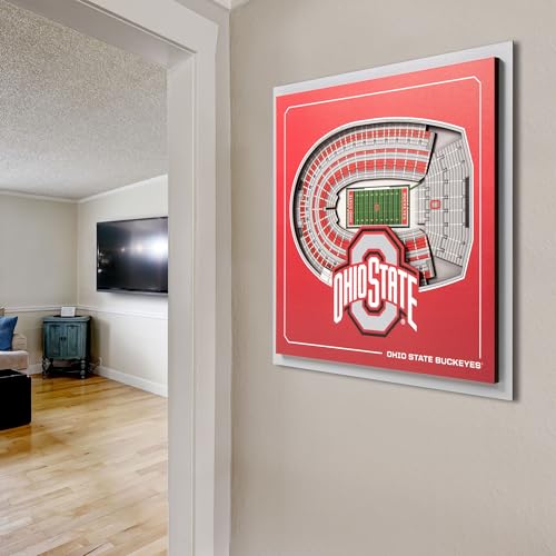 Image of YouTheFan Officially-licensed NCAA Stadium Series 3D Wall Art - multi-layer team stadium replica, detailed sports fan gift, indoor decor