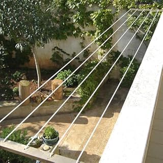 Cavo Stendibiancheria in acciaio ottonato plastificato bianco da esterno Ø 5 mm - 20 Metri - Carico 150 kg, Made in Italy, Filo resistente per stendere panni e bucato, Tenditori e morsette in OMAGGIO