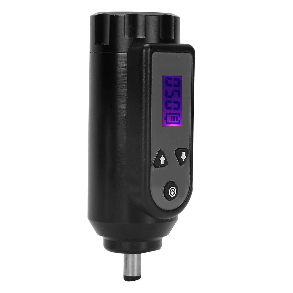 Aluminum Alloy Efficient Tattoo Power Supply, Wireless Tattoo Machine Battery, LCD Display Tattoo Machine Battery, for Home Tattoo Salon DIY Art(DC)