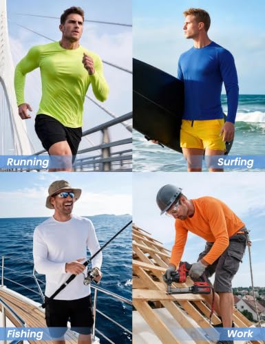 Image of MLYENX 7 Pack Long Sleeve Shirts for Men Sun Protection Quick Dry
