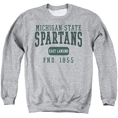 MSU Spartans Michigan State Founded Date Unisex Adult Crewneck Sweatshirt, Athletic Heather, Medium