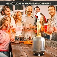 onlyfire Edelstahl Tischfeuerstelle mit Tragetasche, Tragbar Tischkamin für Pellets und Holz, Mini Raucharmer Tischfeuer 15x24cm, für Indoor Outdoor Balkon, Silber – Ansicht 8