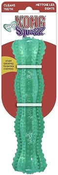 KONG Squeezz Dental Stick - Dog Toy for Cleaning Teeth - Flexible Chew Toy for Gentle & Mild Chewers - For Medium Dogs