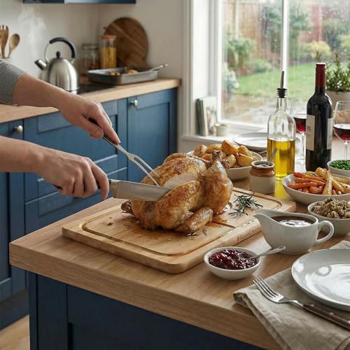 Planche à découper Russell Hobbs Element bois viande rainure jus
