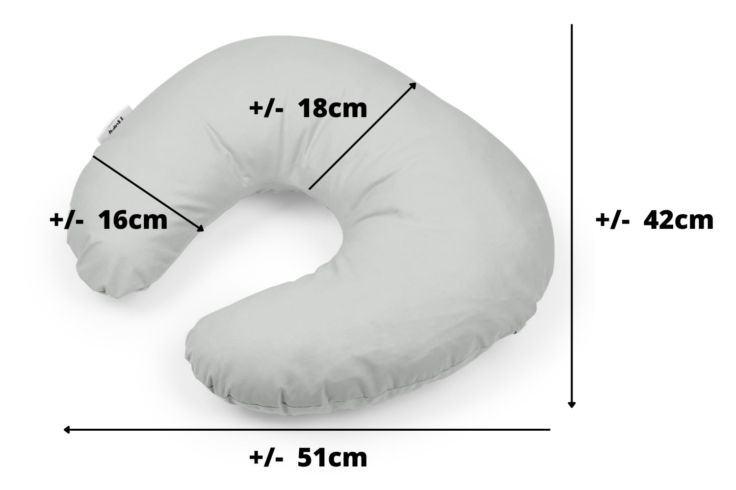 Flumi Coussin d'allaitement Petit en Coton Coussin de Cou pour l'allaitement avec Housse Amovible pour Bébé pour Un Allaitement et Une Alimentation Confortables (Gris)